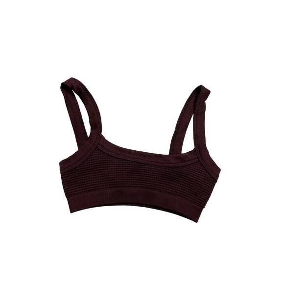 Urban Outfitters Out From Under Waffle Knit Bralette in Burgundy - Picture 1 of 5